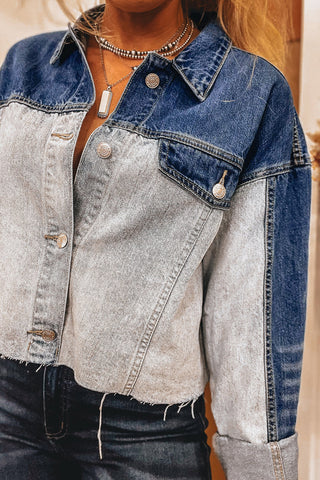 Wild Heart Two-Tone Denim Button Up
