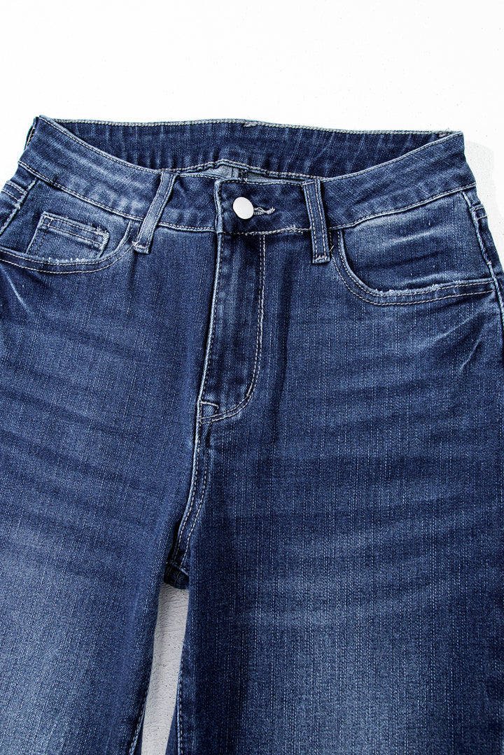High Noon Vintage Flare Jeans – Raw Hem Denim