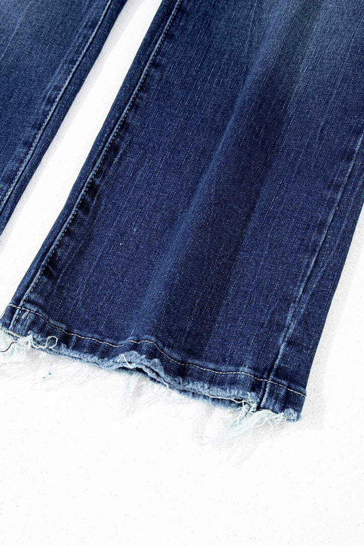 High Noon Vintage Flare Jeans – Raw Hem Denim