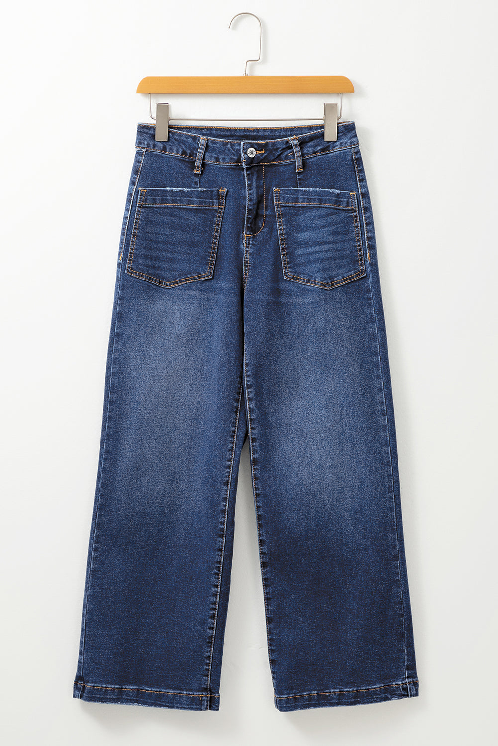 City-Cool Patch Pocket Wide-Leg Jeans
