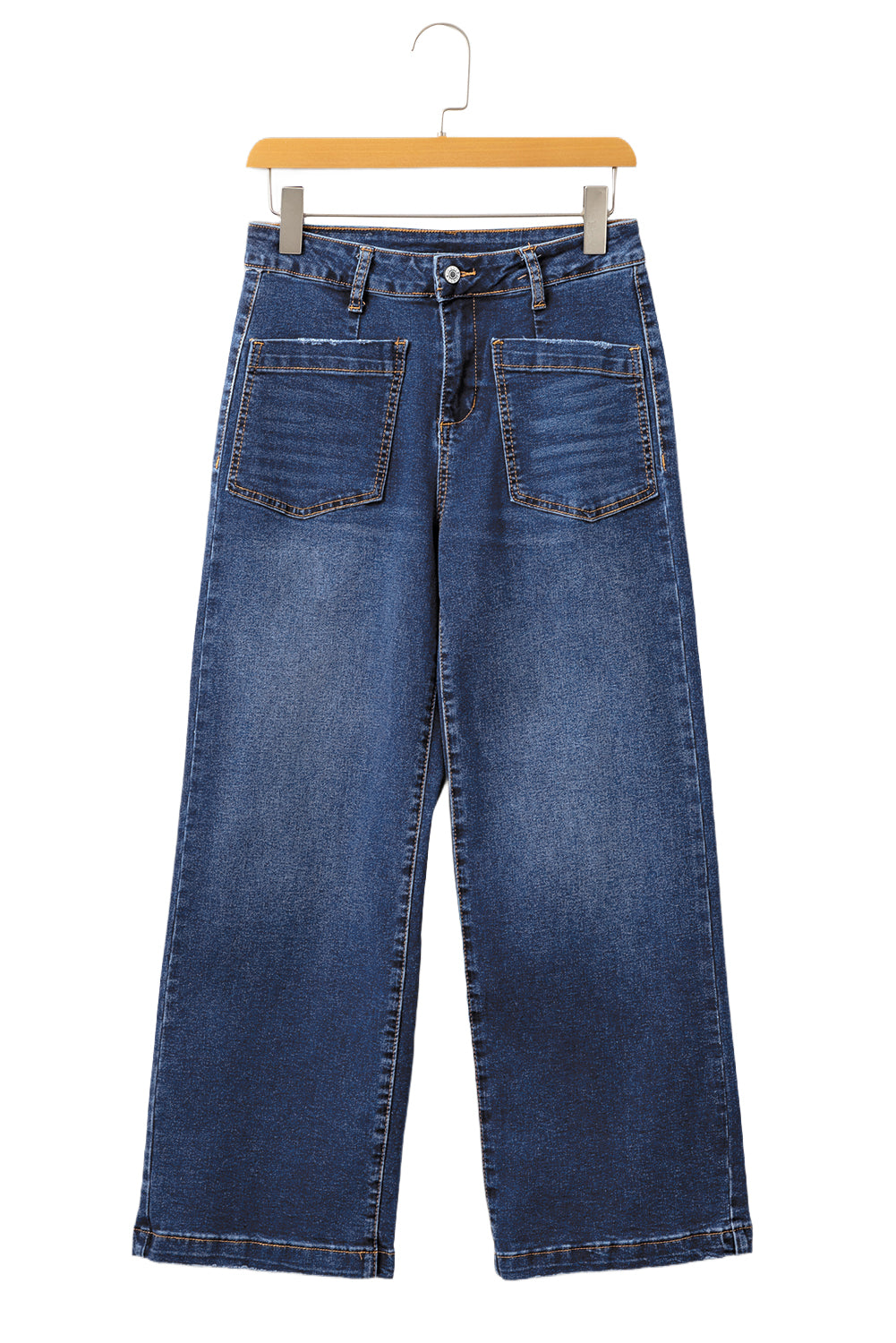 City-Cool Patch Pocket Wide-Leg Jeans