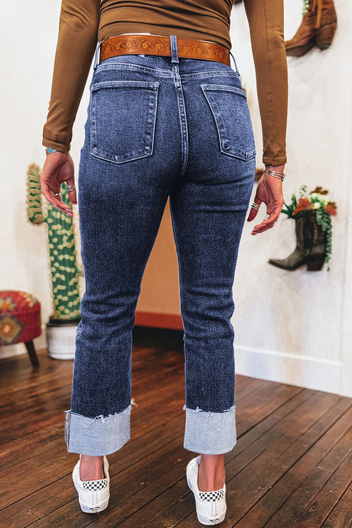 Blue Revival High Rise Cuff Jeans