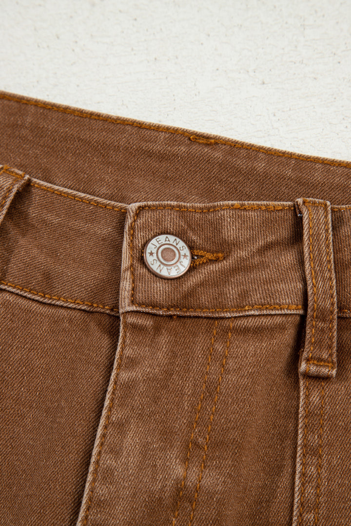 Trailblazer High-Rise Cropped Wide-Leg Jeans – Caramel