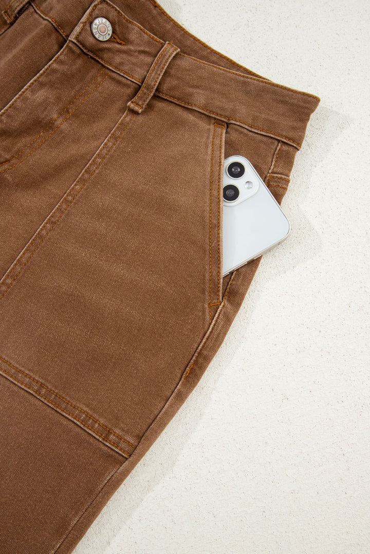 Trailblazer High-Rise Cropped Wide-Leg Jeans – Caramel