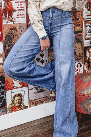 The Iconic Fit Wide Leg Blue Jeans