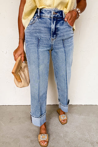 The Luxe Cuff Straight-Leg Denim