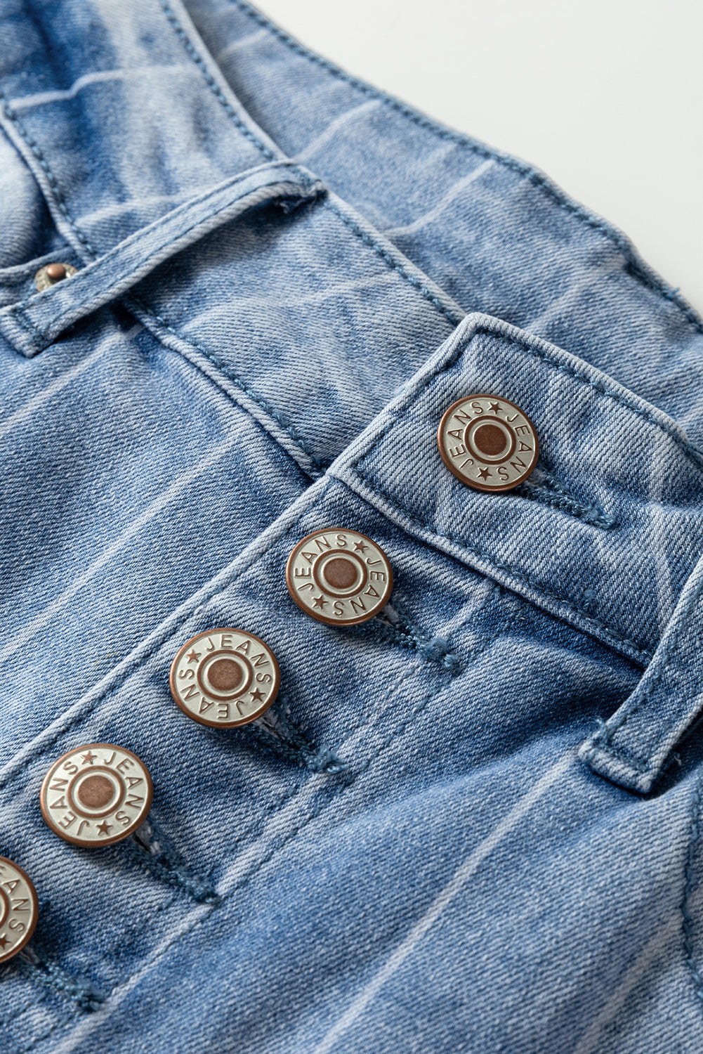 Luke & Estelle “Pinstripe Perfection” Button Fly Cropped Wide Leg Jeans 👖✨