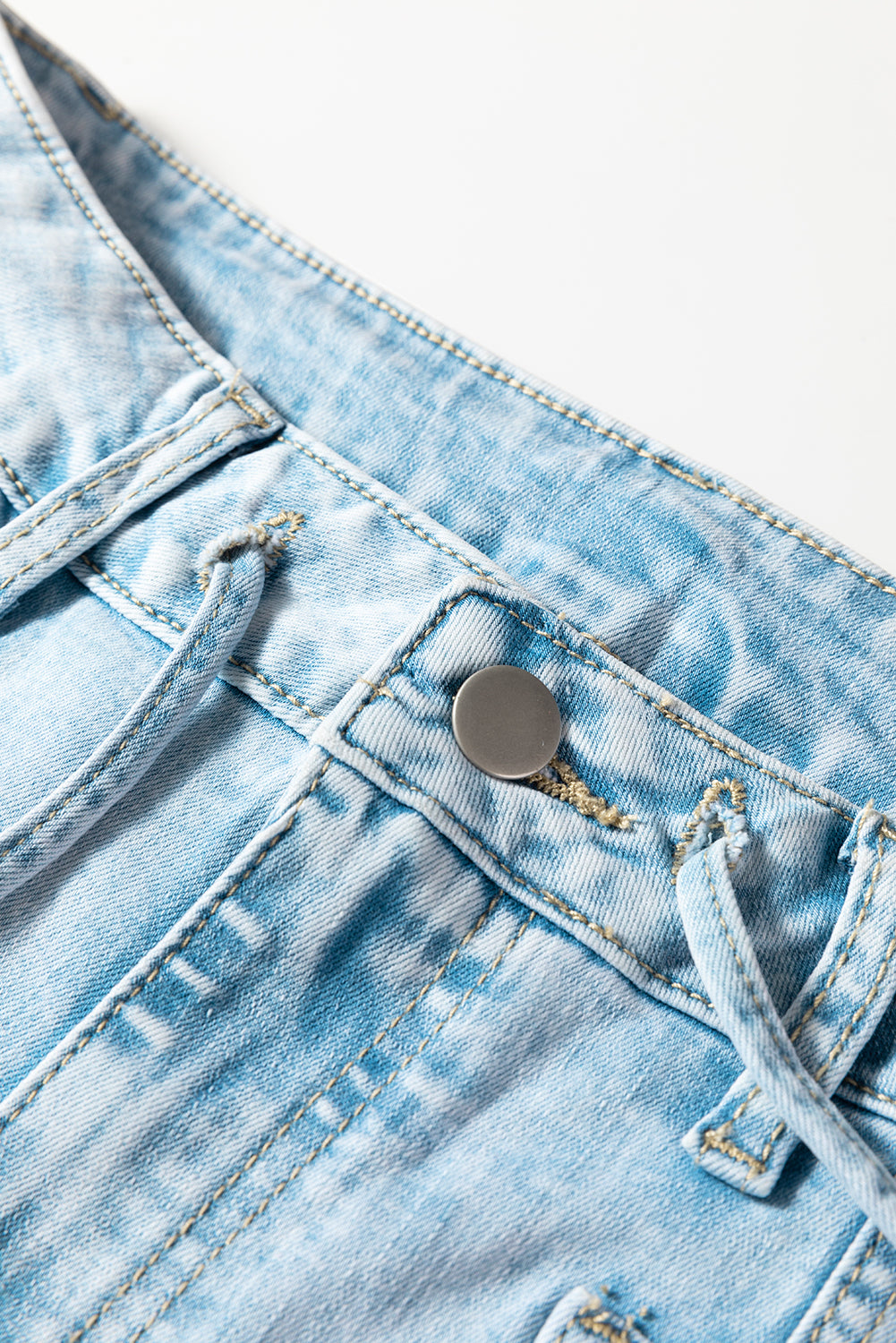 Heartland Drawstring Utility Jeans – Light Wash