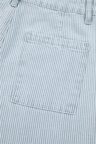 Main Street Pinstripe Wide-Leg Jeans