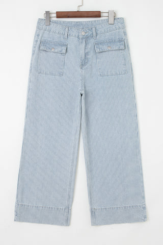 Main Street Pinstripe Wide-Leg Jeans