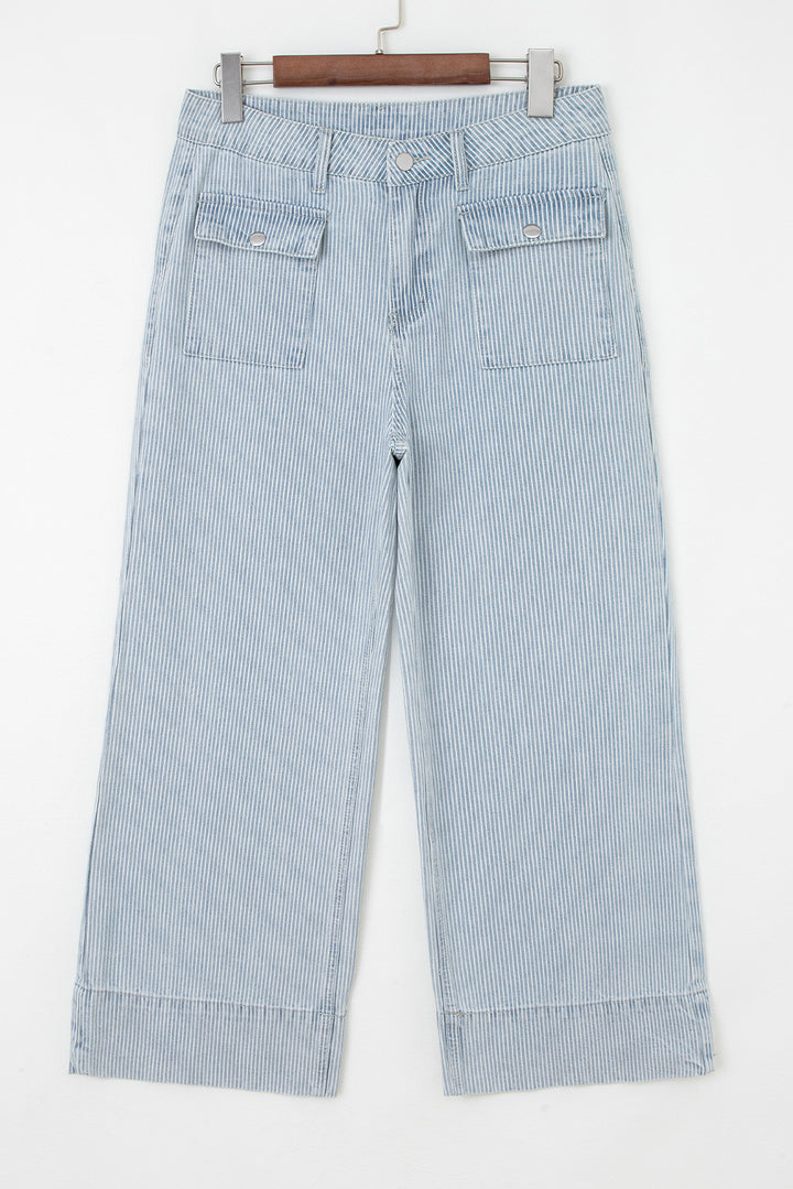 Main Street Pinstripe Wide-Leg Jeans