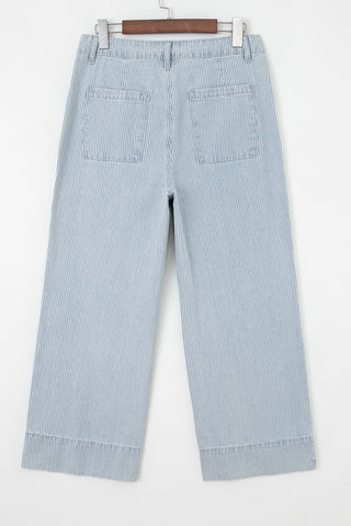 Main Street Pinstripe Wide-Leg Jeans