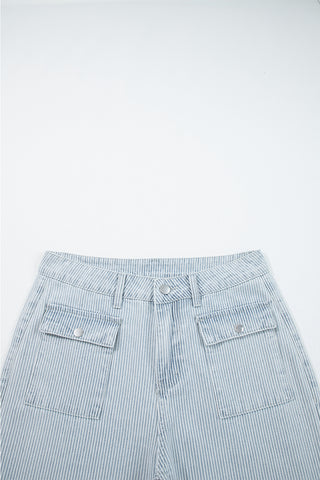 Main Street Pinstripe Wide-Leg Jeans