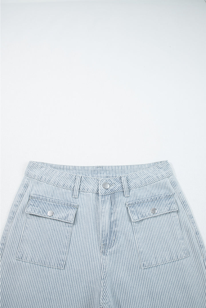 Main Street Pinstripe Wide-Leg Jeans