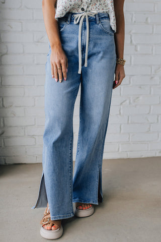 Luke & Estelle “Weekend Luxe” Wide Leg Denim Pants