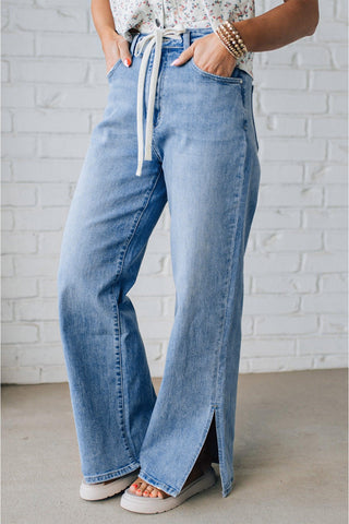 Luke & Estelle “Weekend Luxe” Wide Leg Denim Pants
