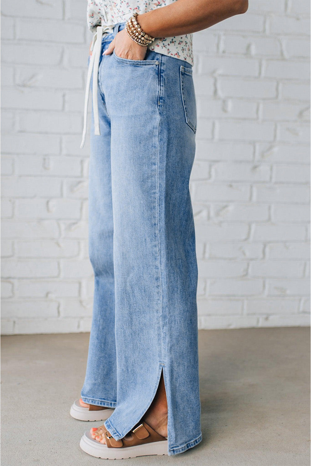 Luke & Estelle “Weekend Luxe” Wide Leg Denim Pants