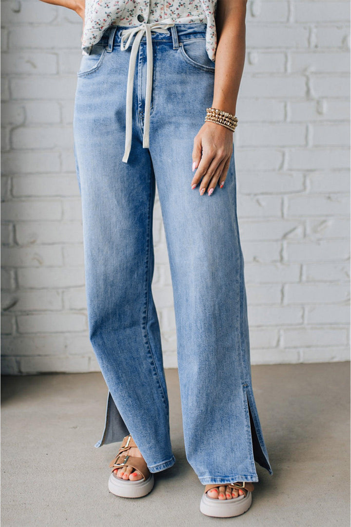 Luke & Estelle “Weekend Luxe” Wide Leg Denim Pants