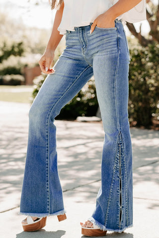 Luke & Estelle Skyline Split-Hem Flare Jeans