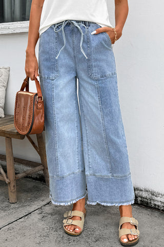 Easy Tide Drawstring Denim Pants by Luke & Estelle