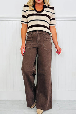 Luke & Estelle “Espresso Elegance” Wide Leg Jeans ☕️✨