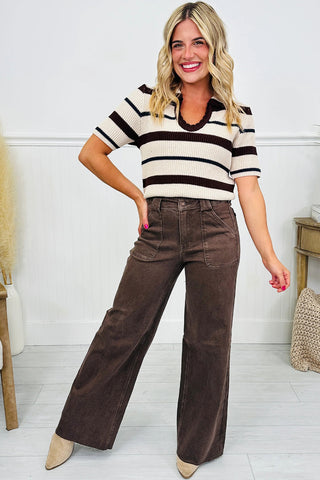 Luke & Estelle “Espresso Elegance” Wide Leg Jeans ☕️✨