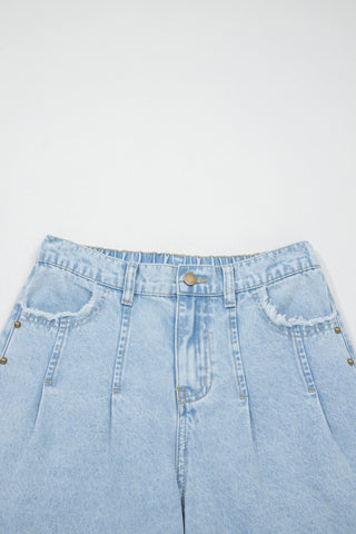Luke & Estelle -The Uptown Studded Wide Leg Denim