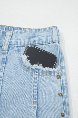 Luke & Estelle -The Uptown Studded Wide Leg Denim