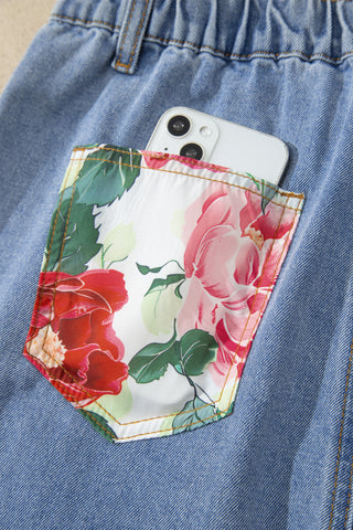 Flower Child Peace Patch Wide Leg Jeans