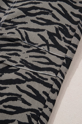 Savannah Luxe Zebra High-Rise Barrel Leg Denim