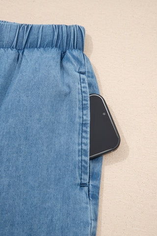 Prairie Belle Ruffle Hem Denim Pants by Luke & Estelle