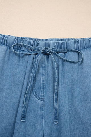 Prairie Belle Ruffle Hem Denim Pants by Luke & Estelle