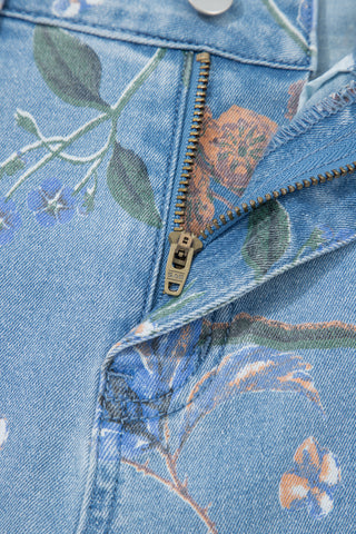 Luke & Estelle Garden Muse Floral Wide-Leg Jeans