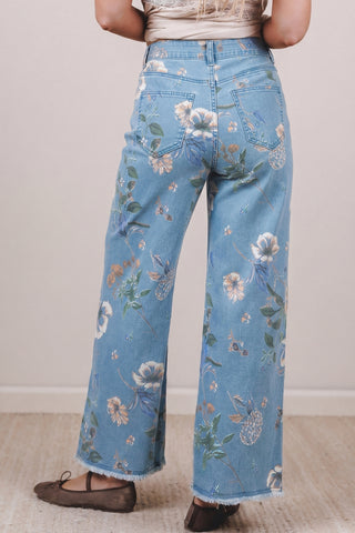Luke & Estelle Garden Muse Floral Wide-Leg Jeans