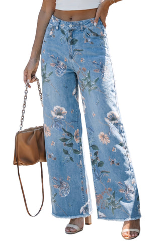 Luke & Estelle Garden Muse Floral Wide-Leg Jeans
