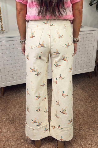 Mallard Meadow Cuffed Wide Leg Jeans