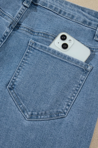 Twilight Wash Rivet Side Seam Straight Leg Jeans
