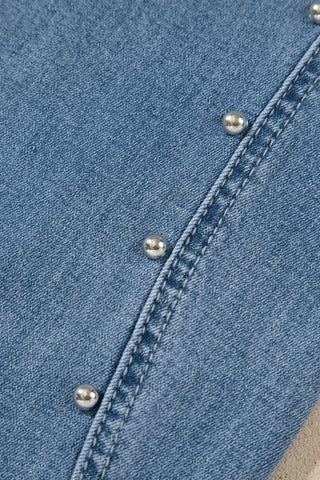 Twilight Wash Rivet Side Seam Straight Leg Jeans