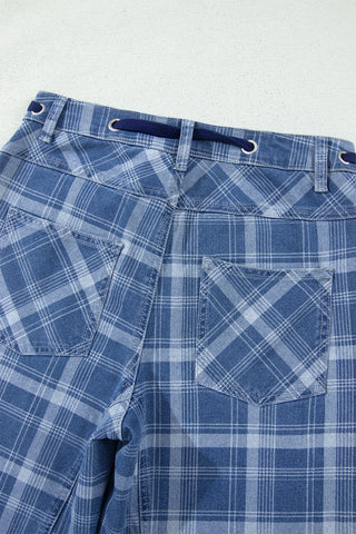 Luke & Estelle Homestead Plaid Drawstring Ankle Jeans