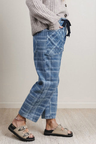 Luke & Estelle Homestead Plaid Drawstring Ankle Jeans