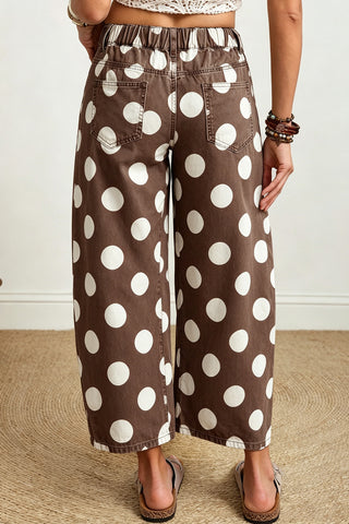 Sunday Social Brown Polka Dot Ankle Jeans