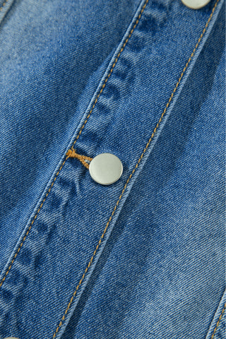 Magnolia Ruffle Hem Half Sleeve Denim Jacket