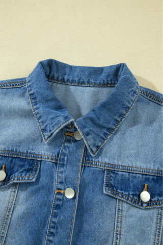 Magnolia Ruffle Hem Half Sleeve Denim Jacket