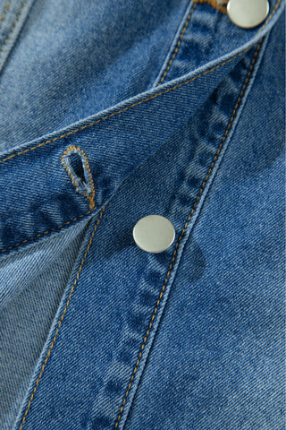 Magnolia Ruffle Hem Half Sleeve Denim Jacket