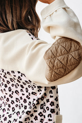 Luke & Estelle “Caffeine & Confidence” Quilted Leopard Patch Shacket – BHB Boutique Exclusive ☕🐆