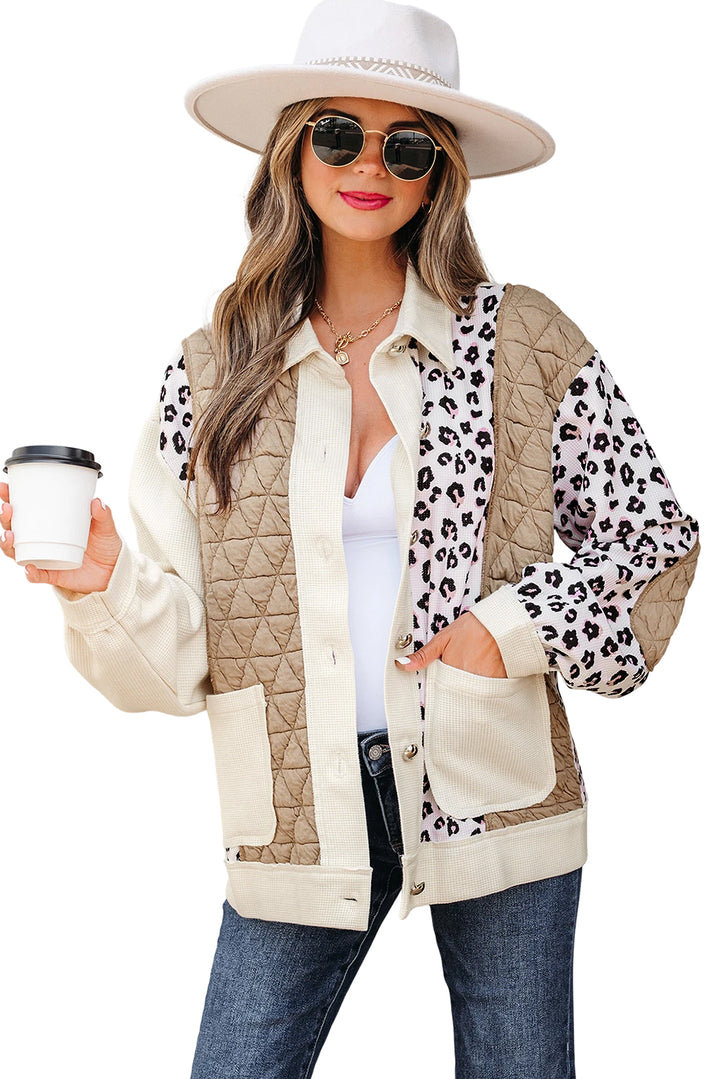 Luke & Estelle “Caffeine & Confidence” Quilted Leopard Patch Shacket – BHB Boutique Exclusive ☕🐆