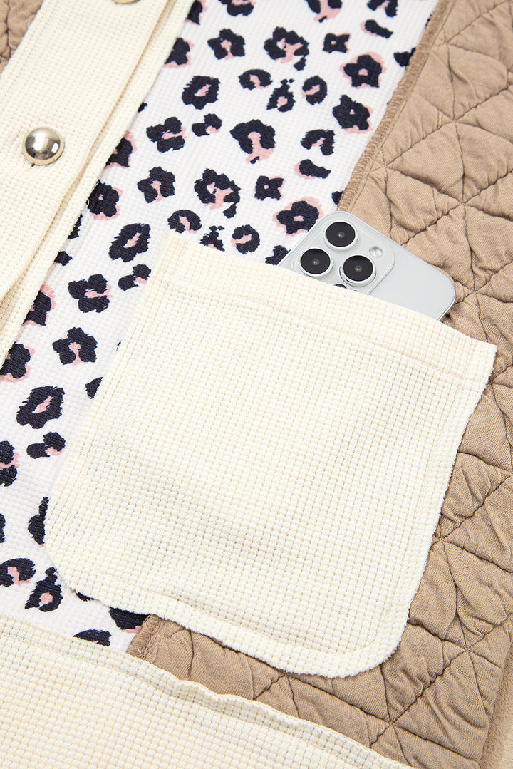 Luke & Estelle “Caffeine & Confidence” Quilted Leopard Patch Shacket – BHB Boutique Exclusive ☕🐆