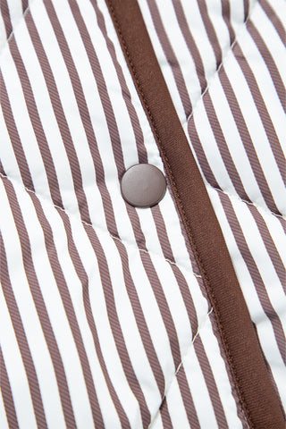 ⚡️ Stripe Right Quilted Vest — Cocoa & Cream Edition