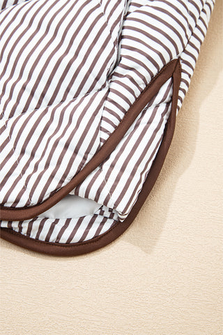 ⚡️ Stripe Right Quilted Vest — Cocoa & Cream Edition