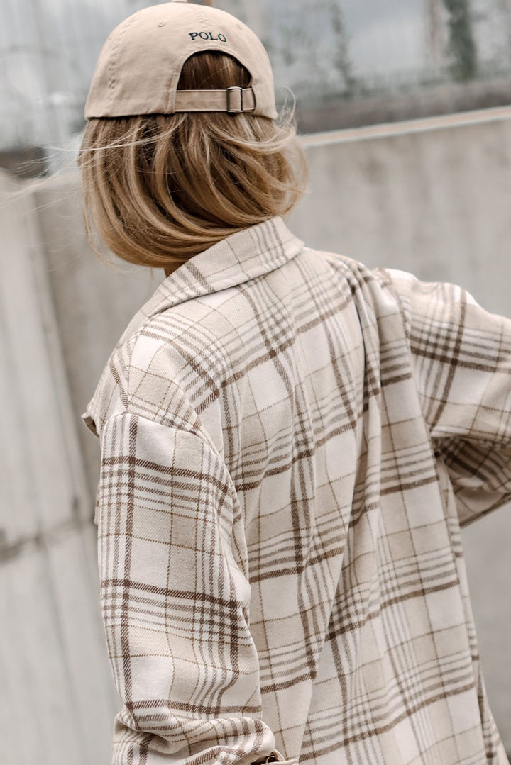 Trailblazer Neutral Plaid Hooded Shacket 🤎🧥